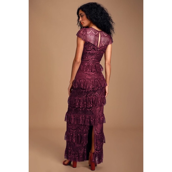 Lulu’s “Lovely Daydreamer” Lace Tiered Maxi Dress - Picture 4 of 12